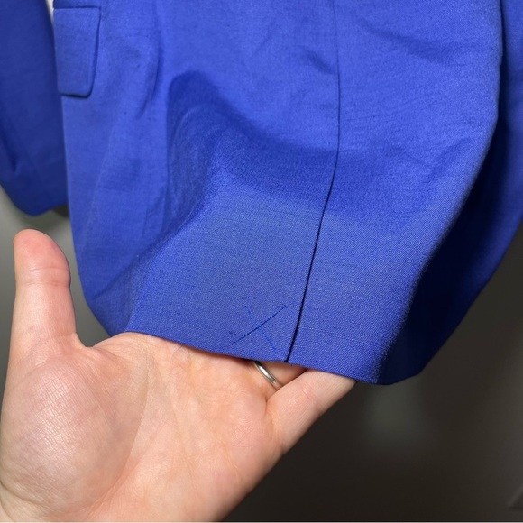 Reiss Haya Cobalt Blue fitted single breasted linen blend Blazer Jacket in US 0 - Picture 12 of 12